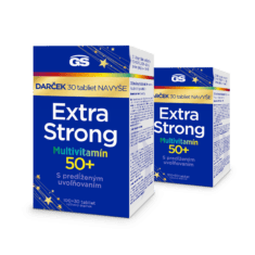 GS Extra Strong Multivitamín 50+, 2× 100 + 30 tabliet, darčekové balenie 2024