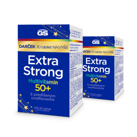 GS Extra Strong Multivitamín 50+, 2× 100 + 30 tabliet, darčekové balenie 2024