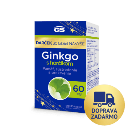 GS Ginkgo 60 mg s horčíkom, 90 + 30 tabliet, darčekové balenie 2024