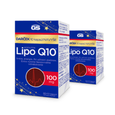 GS Koenzým Lipo Q10, 100 mg, 2× 60 + 10 kapsúl, darčekové balenie 2024