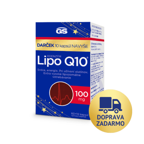 GS Koenzým Lipo Q10, 100 mg, 60 + 10 kapsúl, darčekové balenie 2024