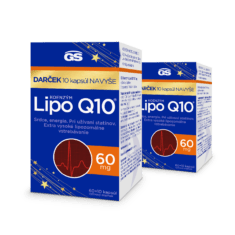 GS Koenzým Lipo Q10, 60 mg, 2× 60 + 10 kapsúl, darčekové balenie 2024