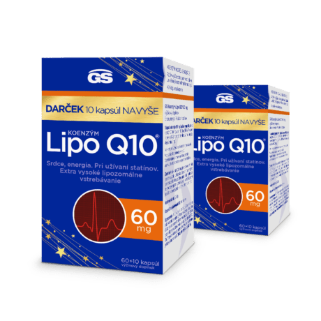 GS Koenzým Lipo Q10, 60 mg, 2× 60 + 10 kapsúl, darčekové balenie 2024