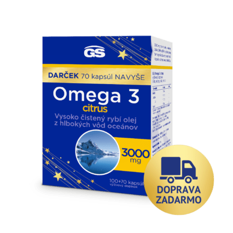 GS Omega 3 CITRUS, 100 + 70 kapsúl, darčekové balenie 2024