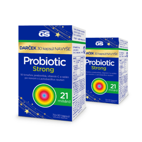 GS Probiotic Strong, 2× 70 + 30 kapsúl, darčekové balenie 2024