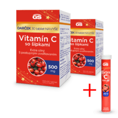 GS Vitamín C 500 so šípkami, 2× 130 tabliet, darčekové balenie 2024